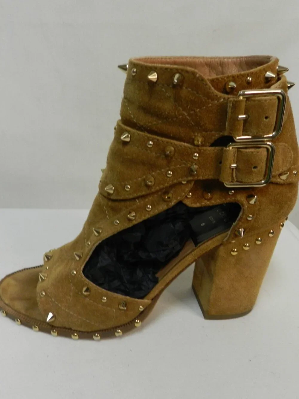 Laurence Dacade Suede Studded cutout pumps boots sandals Italy Size 37.5 US  7.5